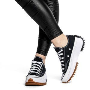 Converse Women's Run Star Hike Platform Ox Canvas 168816C Black/White/Gum